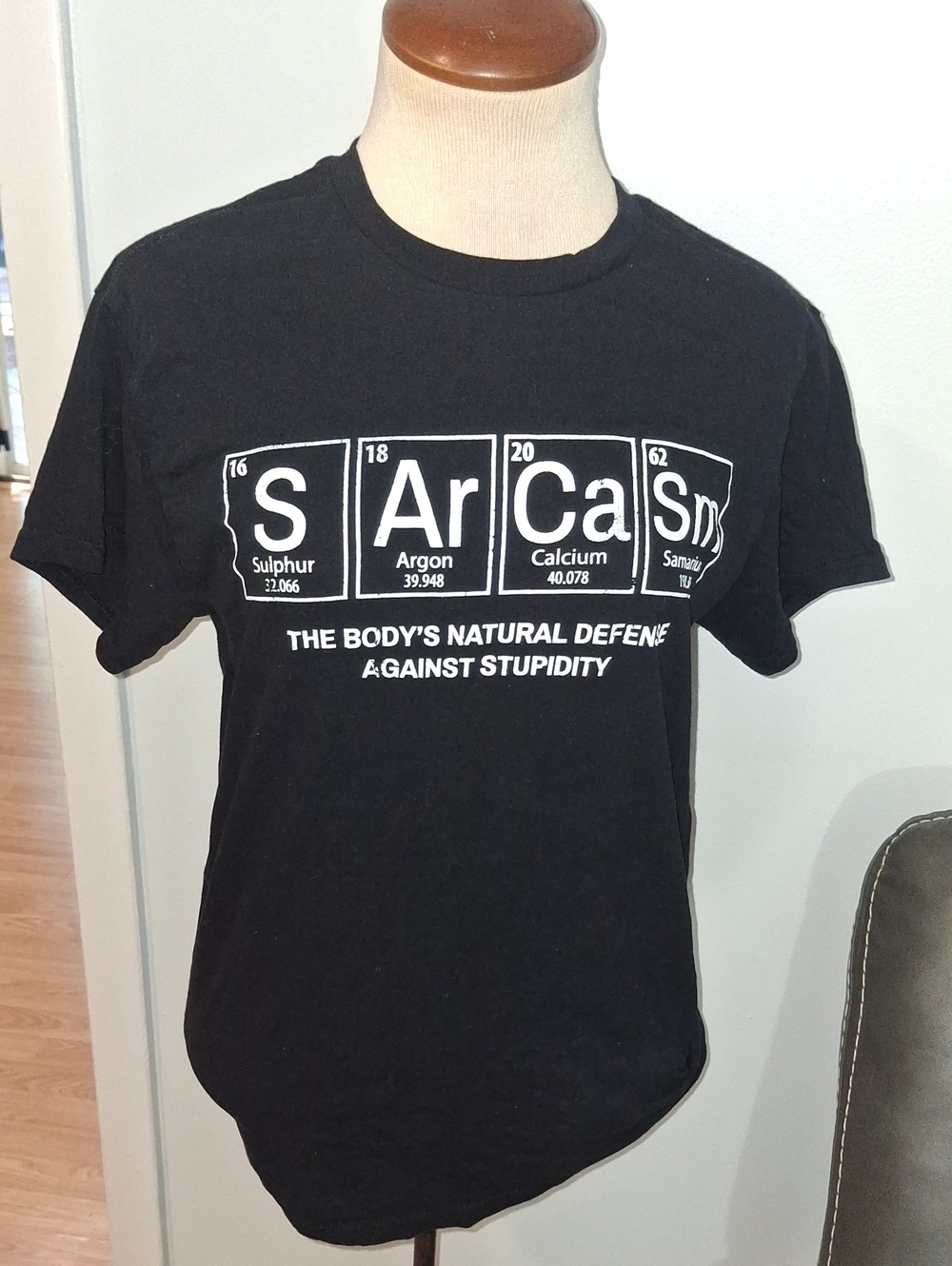 Sarcasm Periodic Table Graphic Tee - Black & White- W Sz Small